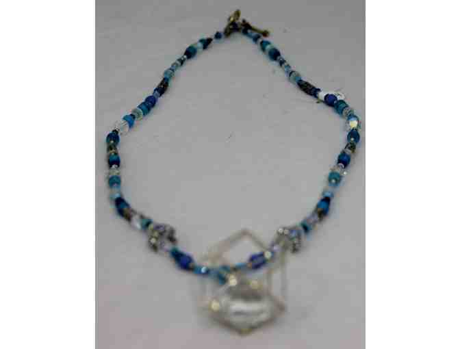 Caged Gem Necklace with Beading