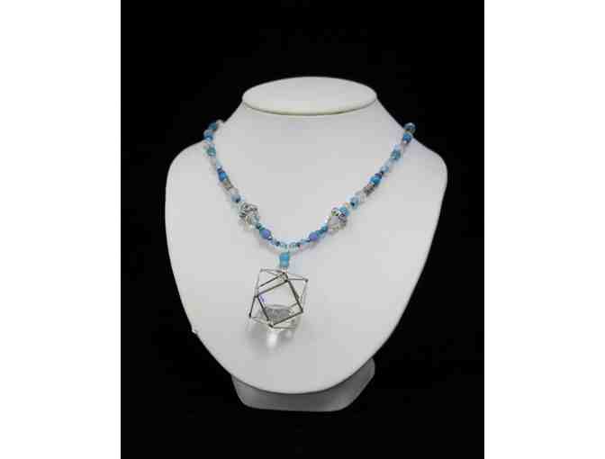 Caged Gem Necklace with Beading