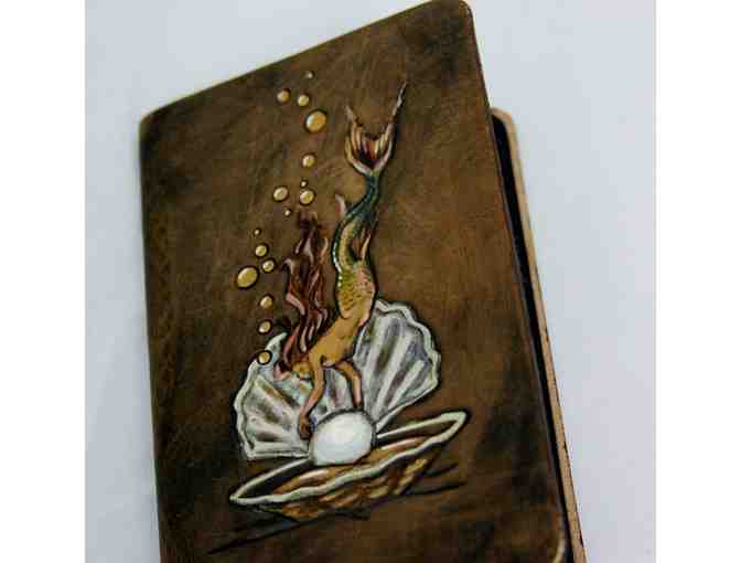 Leather Journal Cover with Mermaid Design