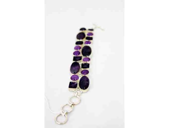 African Sodalite and Amethyst Bracelet