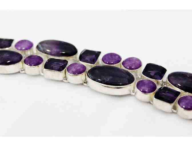 African Sodalite and Amethyst Bracelet