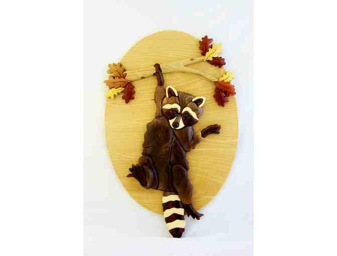 Wooden Raccoon Wall Art