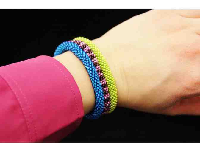 Crocheted Beaded Bracelets, Pack of Three