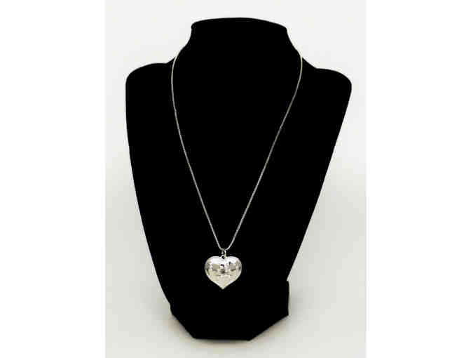 'Love' Silver Heart Braille Necklace