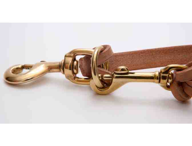 Authentic Seeing Eye Leather Leash with Horses