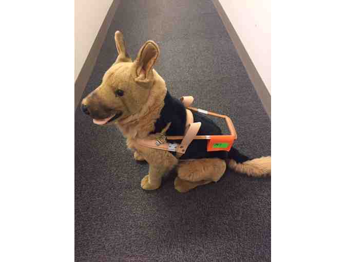 Whistle the German Shepherd Plush in Harness