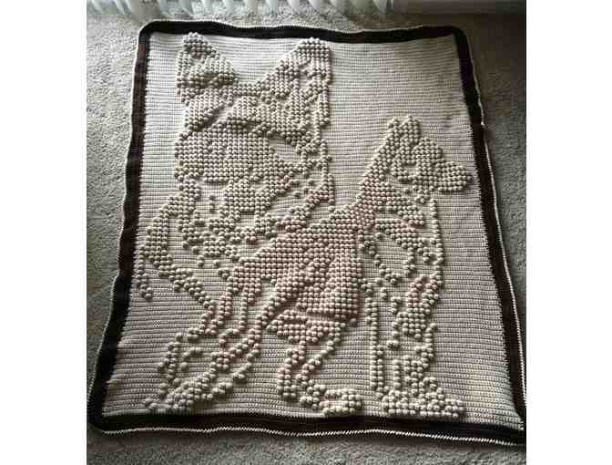 Hand Crocheted Throw with German Shepherds by Bonnie Latona