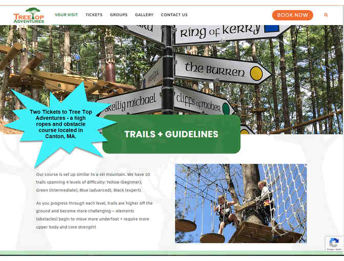 Two Tickets to TreeTop Adventures at the Irish Cultural Center in Canton, MA