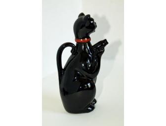 1950's vintage Japan Redware Black Cat tea set with glasses