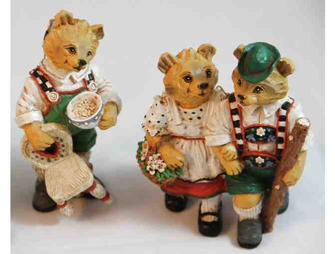 Lot of Four Resin Christmas Ornaments- Goldilocks and Three Bears