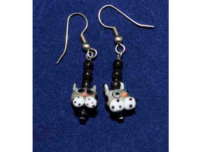 Glass Bead Cat Earrings