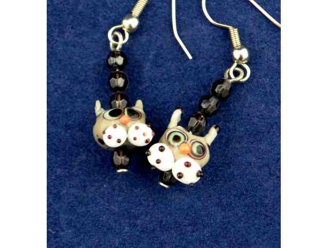 Glass Bead Cat Earrings