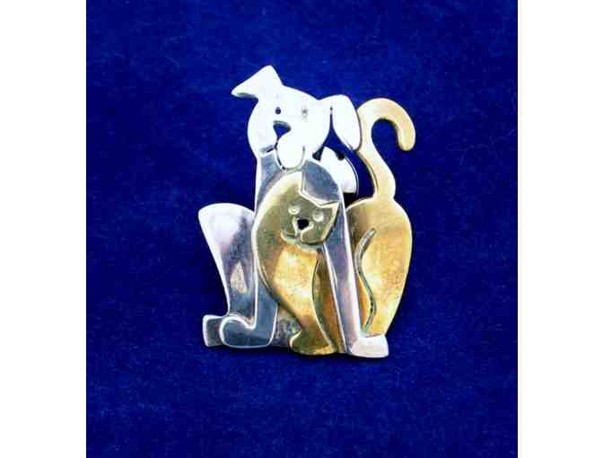 Two-Toned Dog & Cat Pin