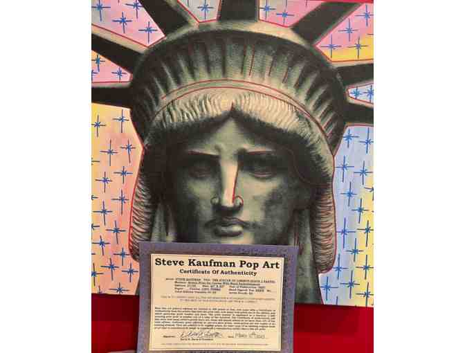 The Statue of Liberty : State 2 Pastel Steve Kaufman Pop Art