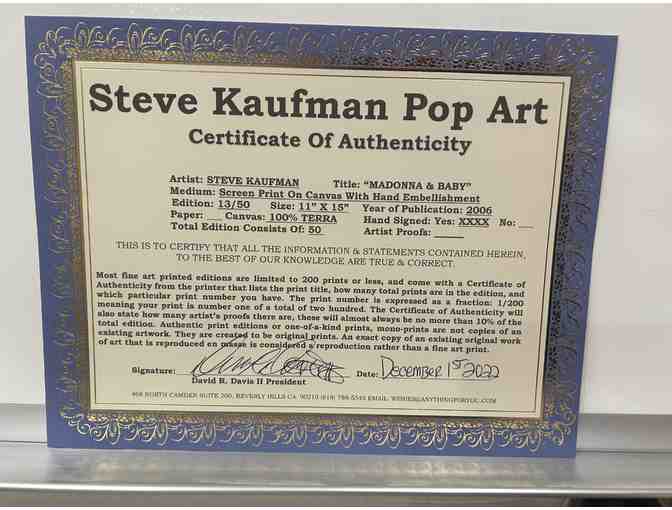 Madonna & Baby Steve Kaufman Pop Art