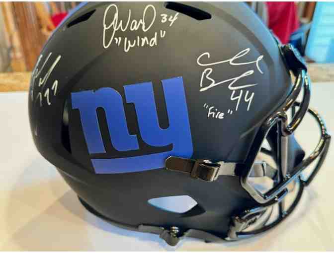 NY Giants Autographed Full Size Helmet Bradshaw Jacobs & Ward Limited Edition WOW