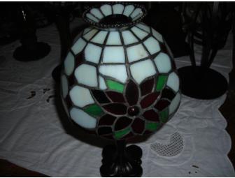 2 Beautiful Tiffany Style Poinsettia Tealight Lamp