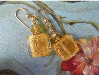 Gold Venetian Glass Earrings