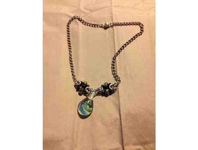 Handmade Pewter & Glass Necklace