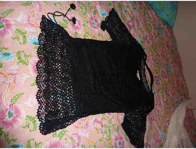 Black crocheted tunic