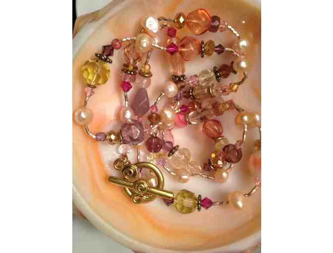 Pastel and Gold Beaded Necklace