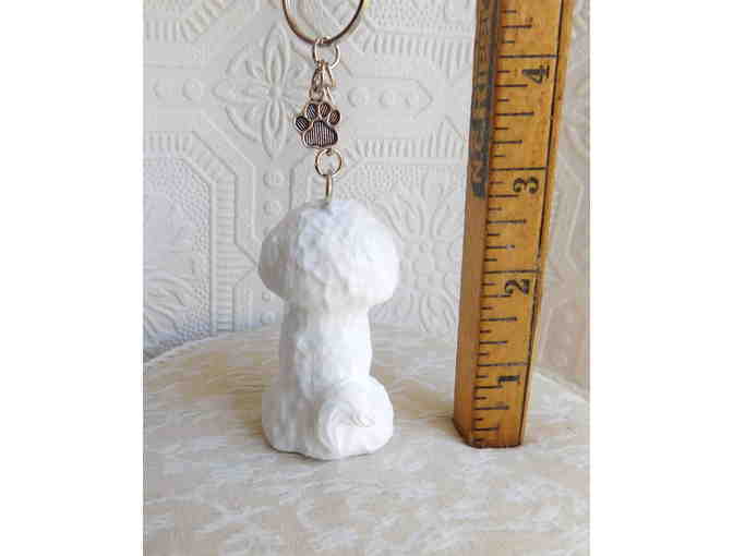 Handmade Bichon keychain.