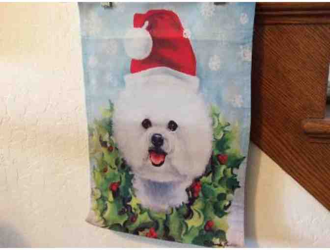 Bichon Christmas Garden Flag