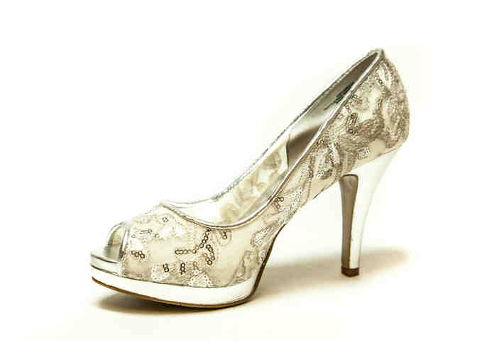 Silver Nine West Heels Women's Size: 6