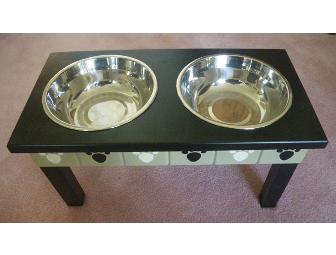 Three Dog Bakery Double Dog Bowls on Deluxe Stand