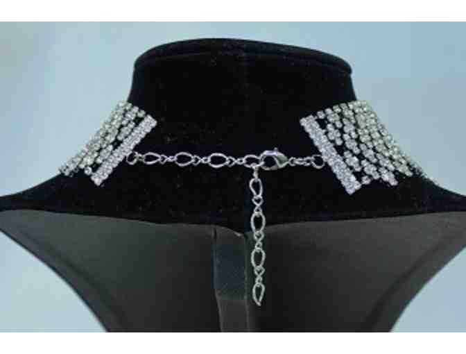Women's Dazzling Rhinestone Choker and Bracelet