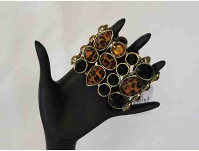 Women's Leopard Print Bracelet and Earrings