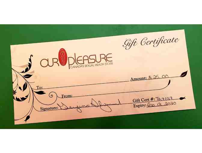 Our Pleasure Gift Certificate