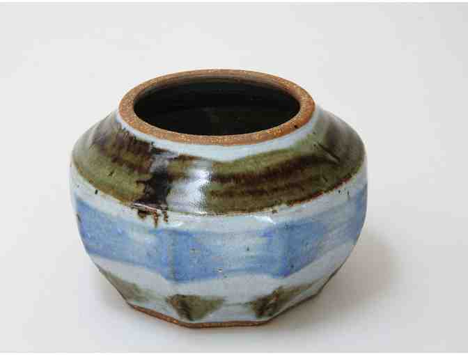 Handmade 70s Blue and Brown Ceramic Bowl