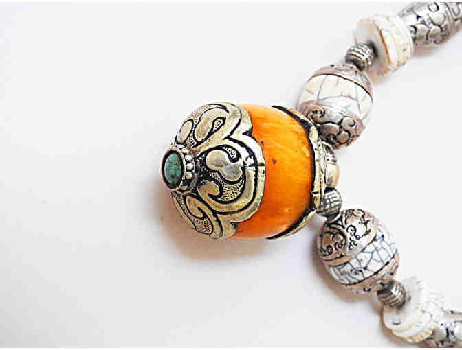 Showpiece Necklace with Sterling and Shell