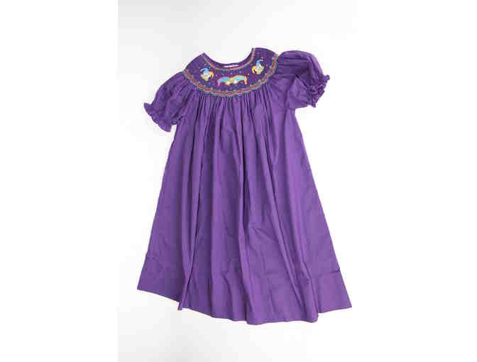Smocked Purple Girls Dress (size 6)