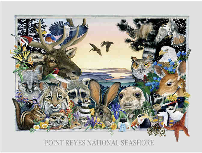 Art: Point Reyes National Seashore Bird and Animal Poster - signed by artist Molly Eckler