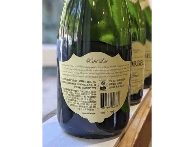 Korbel Organic Champagne Brut Lot #2 (3 Bottles) 2016 grapes/bottled 2018