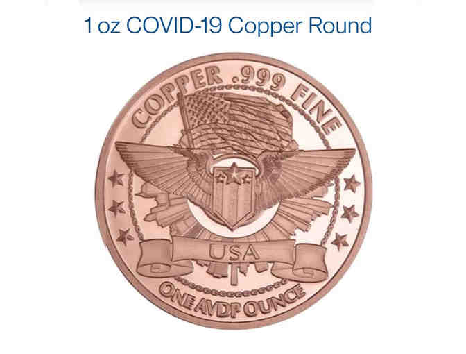 Ten Copper Rounds, 1oz ea, 'Covid-19 Molecule'