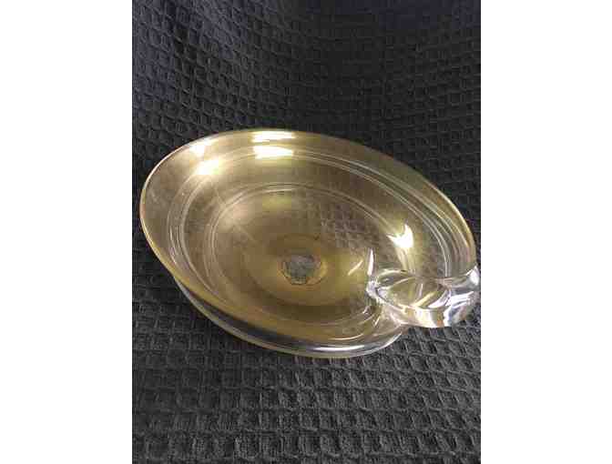 Venetian Glass Centerpiece Bowl with Gold Leaf