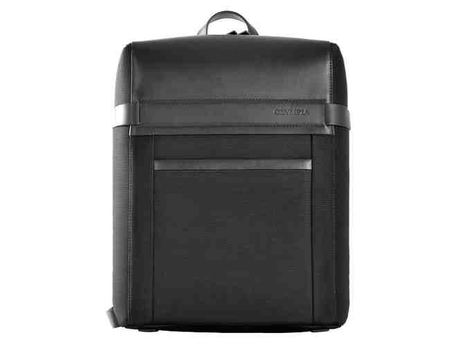 John - Ballistic Nylon/Leather Trim Backpack- Gray - Photo 1