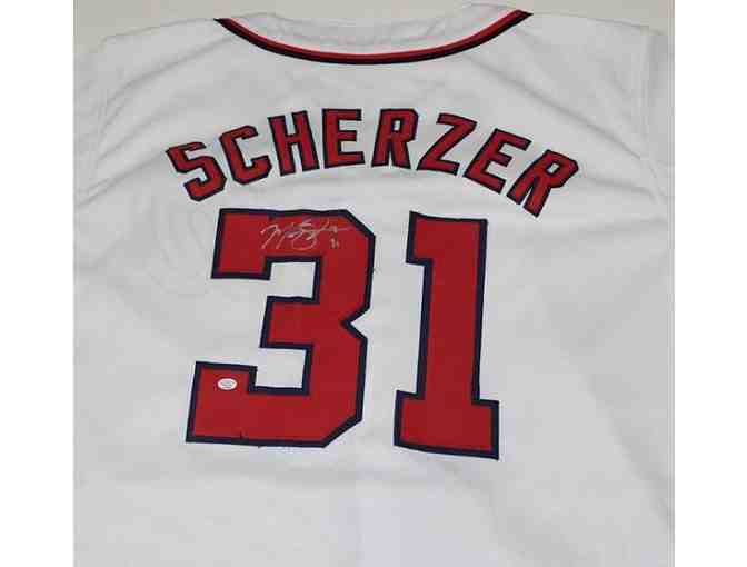 Max Scherzer Autographed Authentic White Nationals Jersey