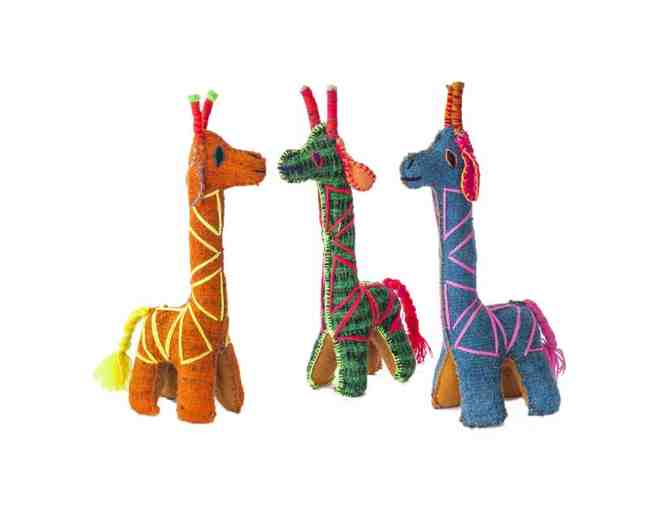 Chiapas Wool Felt Animalitos - Trio Of Giraffes - Photo 1