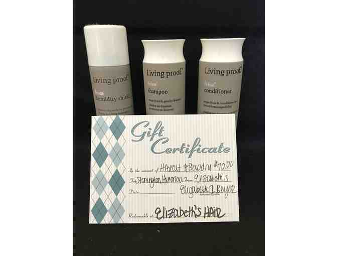 Products and $70 Gift Certificate to Elizabeth's Hair Studio
