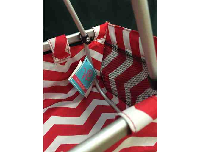 Mini Red & White Collapsible Market Tote