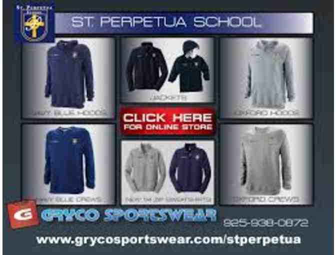 St. Perpetua Grey 'Hoodie' Spiritwear Sweatshirt from Gryco Sportswear (#1)