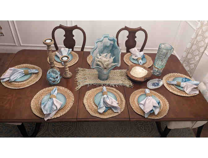 Ms. Hoffmann Class Project - Woven table runner and Coastal Dining set for 8