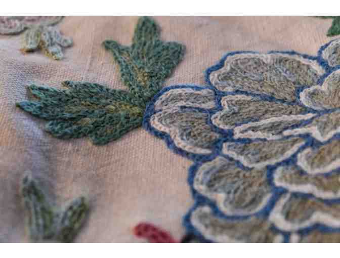 Beautiful 82' Cotton Floral Embroidered Table Cloth (Antique)