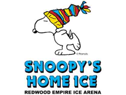 2 Passes for ice skating and skate rentals at Snoopy's Home Ice