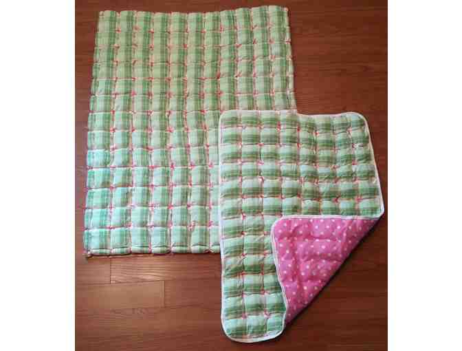 Handmade Blankets - Pink & Green Baby Blankets