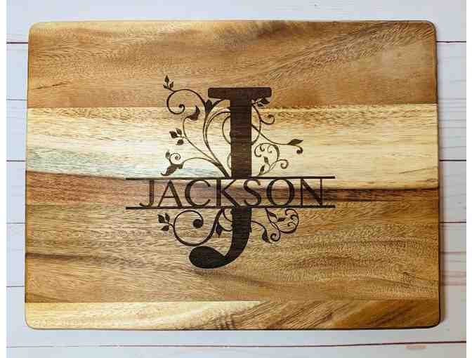 Loom and Laser - Custom Cutting Board  Engraved with Family Surname or Monogram